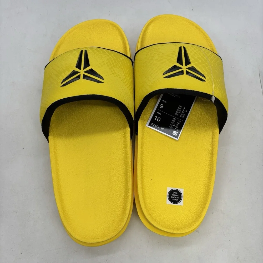 Nike Kobe Off Court Slides Mens 9 Womens 10 Lightning Yellow Black Mamba NEW